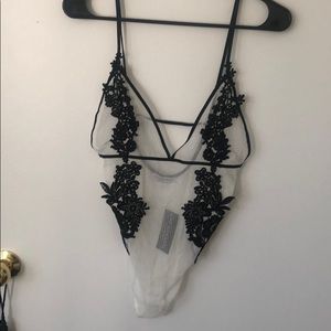 White Netted Bodysuit